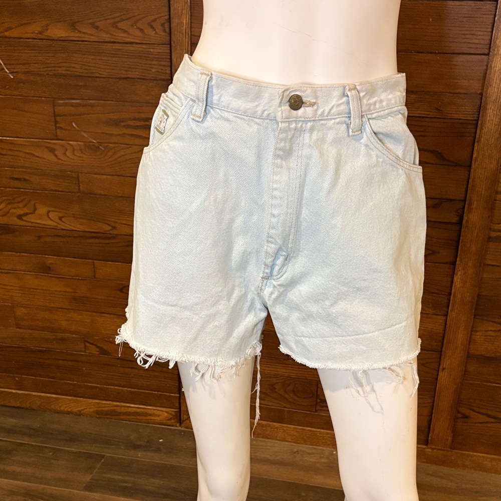 Vintage Wrangler Pale Blue High-Waist Cutoff Denim Shorts